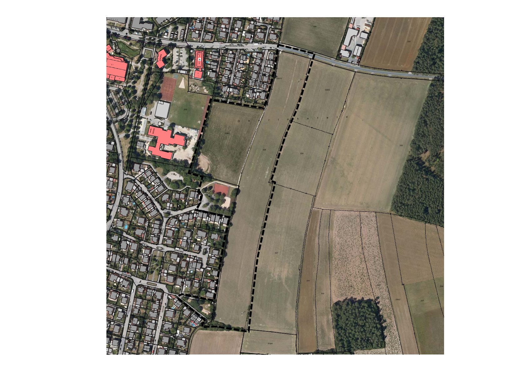  Luftbild vom Baugebiet Oberlohe. 